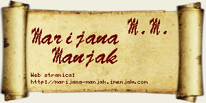Marijana Manjak vizit kartica